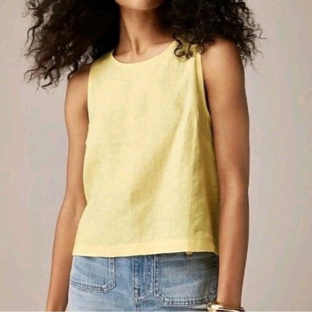 J.Crew Maxine button-back top in linen